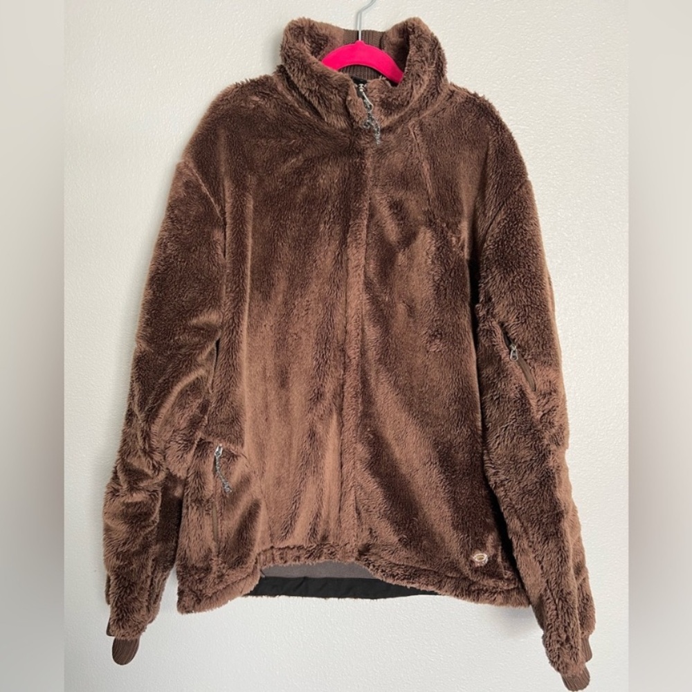 Mountain Hardwear brown furry teddy coat women’s sz L